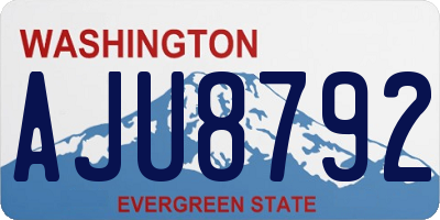 WA license plate AJU8792