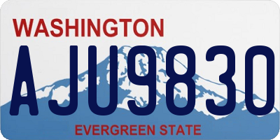 WA license plate AJU9830
