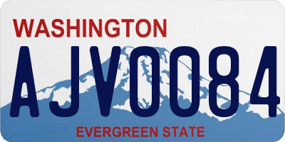 WA license plate AJV0084