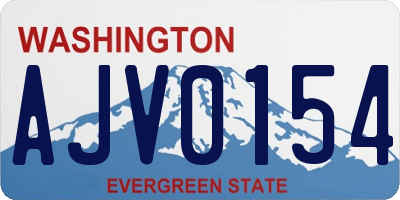 WA license plate AJV0154