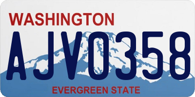 WA license plate AJV0358