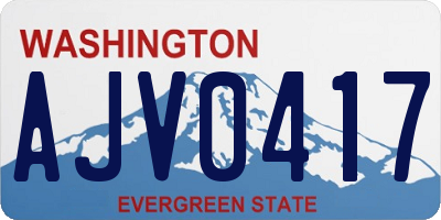 WA license plate AJV0417