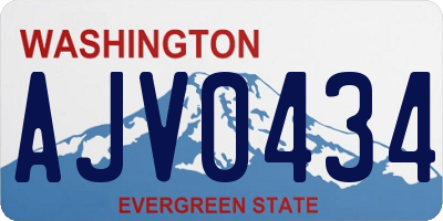 WA license plate AJV0434