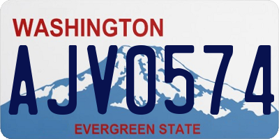 WA license plate AJV0574