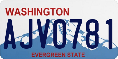 WA license plate AJV0781