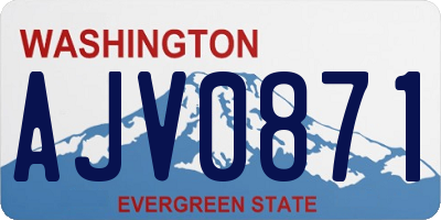 WA license plate AJV0871