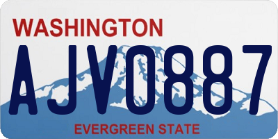 WA license plate AJV0887