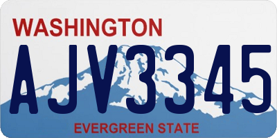 WA license plate AJV3345