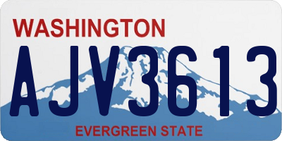 WA license plate AJV3613