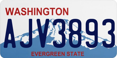 WA license plate AJV3893