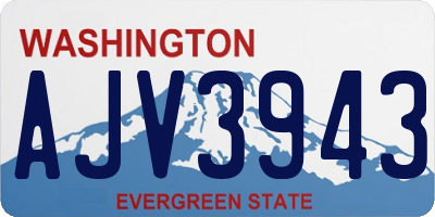 WA license plate AJV3943