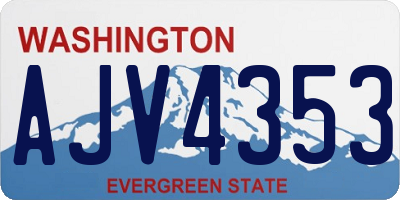 WA license plate AJV4353