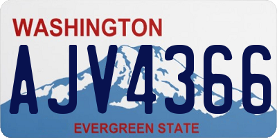 WA license plate AJV4366