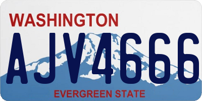 WA license plate AJV4666