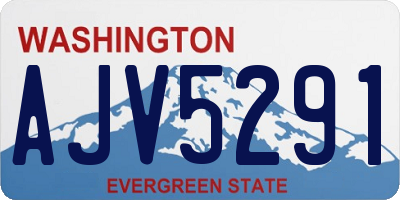 WA license plate AJV5291