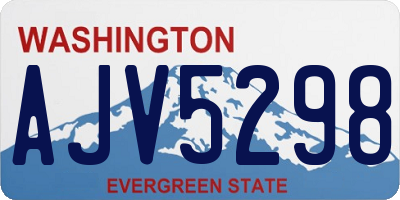 WA license plate AJV5298