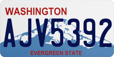 WA license plate AJV5392