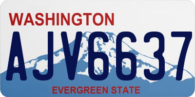 WA license plate AJV6637