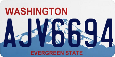 WA license plate AJV6694