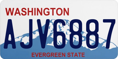 WA license plate AJV6887