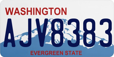 WA license plate AJV8383