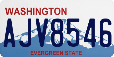 WA license plate AJV8546
