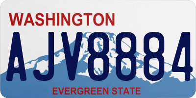 WA license plate AJV8884