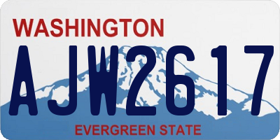 WA license plate AJW2617