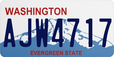 WA license plate AJW4717