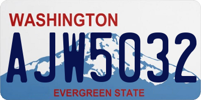 WA license plate AJW5032