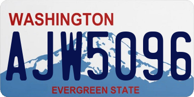 WA license plate AJW5096