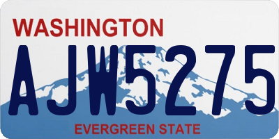 WA license plate AJW5275