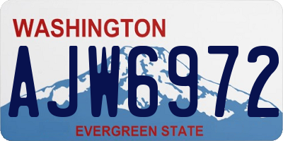 WA license plate AJW6972
