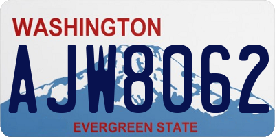 WA license plate AJW8062