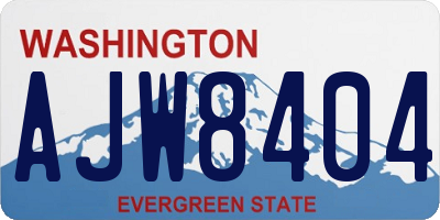 WA license plate AJW8404
