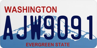 WA license plate AJW9091