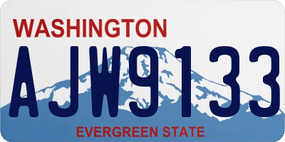 WA license plate AJW9133