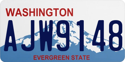 WA license plate AJW9148