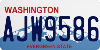 WA license plate AJW9586