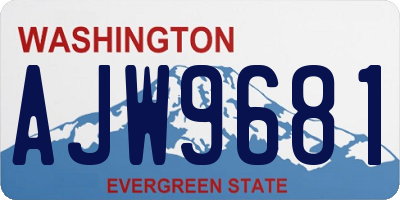 WA license plate AJW9681