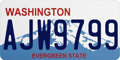 WA license plate AJW9799