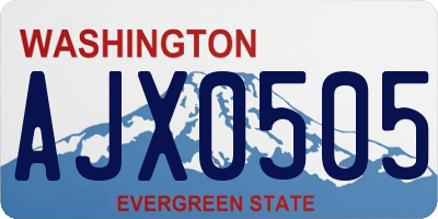 WA license plate AJX0505