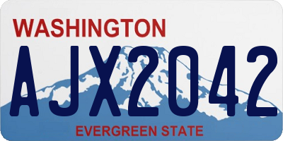 WA license plate AJX2042