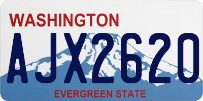 WA license plate AJX2620