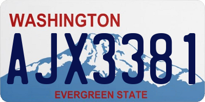 WA license plate AJX3381