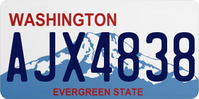 WA license plate AJX4838