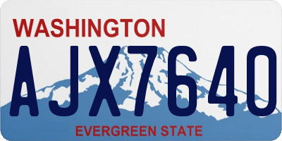 WA license plate AJX7640