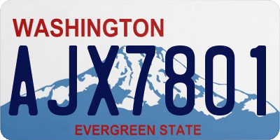 WA license plate AJX7801