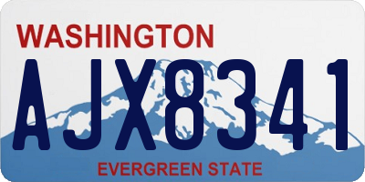 WA license plate AJX8341