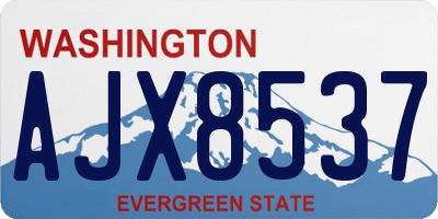 WA license plate AJX8537